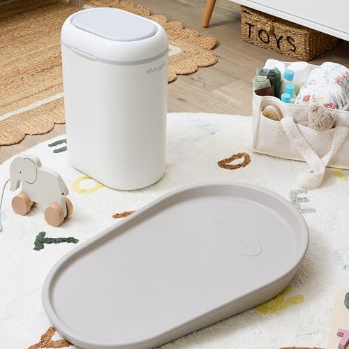 Eco-Touch Baby Nappy Diaper Bin - Odor Lock Airlock, No Costly Refills, 10L Capacity, Recyclable, Use Any Bag - White Nursery Diaper Pail