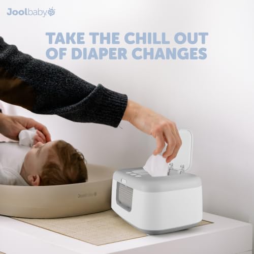 Jool Baby TinyBums Baby Wipe Warmer & Dispenser with LED Changing Light & On/Off Switch (Gray)