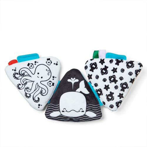 Melissa & Doug Ocean Tummy Time Triangle Infant Baby Toy, Soft Sensory Toy with Textures, Mirror, for Newborns to Ages 6 Months