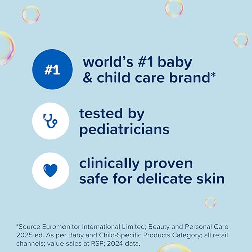 Johnson's Baby Fluffy Bubbles Bubble Bath, No More Tears, Gently Cleanses Delicate Skin Without Feeling Dry, Hypoallergenic, No Added Parabens, Sulfates & Dyes, 13.6 fl. oz