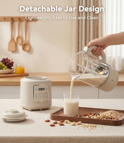 Encyclpo Nut Milk Maker Machine, 59.18 oz Automatic Nut Milk Maker with 11-in-1 Programs, Soy Milk Maker & Baby Food Maker, Detachable Glass Pitcher, Auto Clean, Delay Start, Keep Warm, LED Display