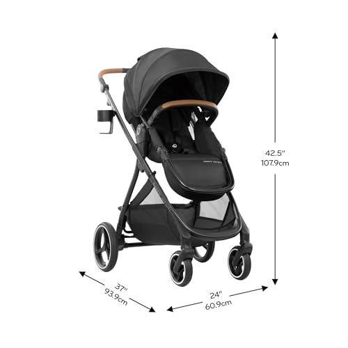 Evenflo Shyft Intuiti Travel System Featuring LiteMax NXT Preemie and Infant Car Seat with SensorySoothe (Eclipse Black)