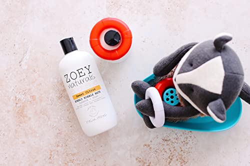 Zoey Naturals - Sweet Citrus Bubble Bath for Kids & Babies - Organic Tear-Free, Non-Toxic Toddler Soap with Moisturizing Aloe & Avocado Oil - Long Lasting Bubbles - Made in USA, 17 oz