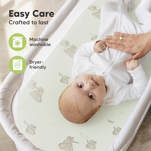 2-pk Organic Baby Bassinet Sheets Boys, Girls, Bassinet Fitted Sheet (Elly)