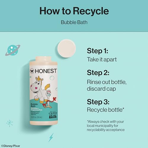 The Honest Company Foaming Bubble Bath, Gentle on Skin, Dermatologist Tested, Tear Free, Hypoallergenic, Disney and Pixar's Toy Story, Sensitive Fragrance Free