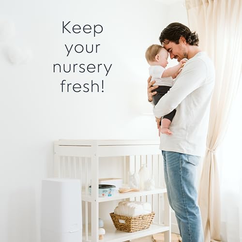 Diaper Genie Premier Diaper Pail Gift Set | Hands-Free Odor Control with Foot Pedal | High-Capacity Diaper Trash Can | Includes 2 Jumbo+ Refills (Holding up to 2,160 Newborn Diapers)