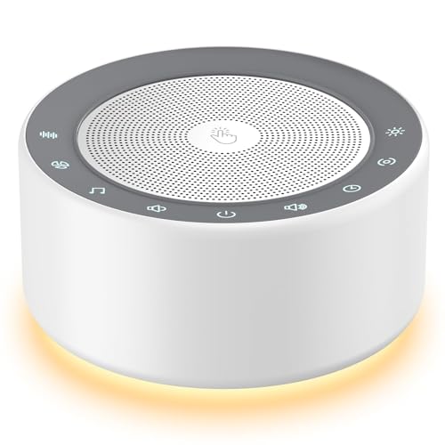 Kipcush White Noise Machine for Baby & Adults, 30 Soothing Sounds, Sleep Sound Machine with 8 Color Night Light, Memory Function, White Noise for Sleeping, Nursery, Office, Travel & Relaxation