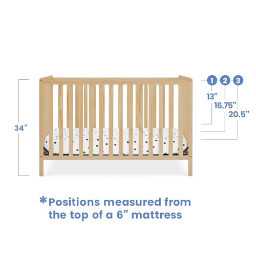 Delta Children Heartland 4-in-1 Convertible Crib, Natural