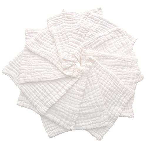 VIVANA Baby Muslin Washcloths -6 Layer Soft Absorbent Face Towel - Natural Newborn Wipes for Delicate Skin - Baby Registry as Shower