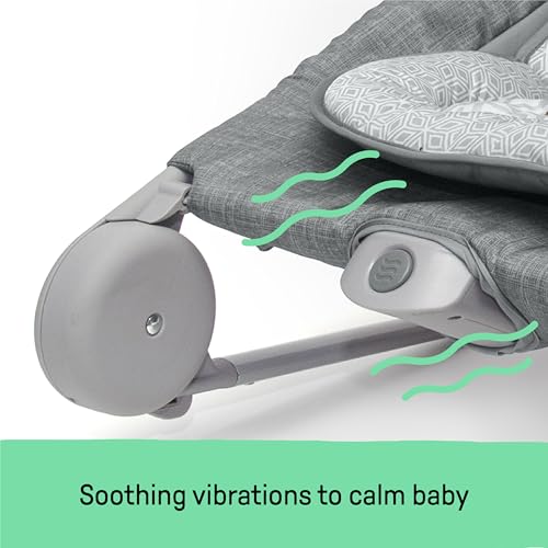 Summer by Ingenuity 2-in-1 Bouncer & Rocker Duo (Heather Gray) Convenient and Portable Rocker and Bouncer for Babies Includes Soft Toys and Soothing Vibrations