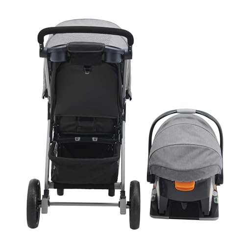 Chicco Bravo® 3-in-1 Trio Travel System, Bravo® Quick-Fold Stroller with KeyFit® 30 Infant Car Seat and Base, Car Seat and Stroller Combo | Parker