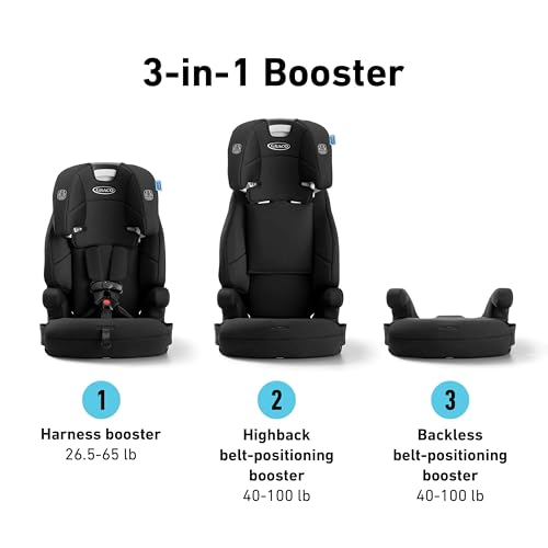 Graco® Tranzitions 3-in-1 Harness Booster Car Seat, Forward Facing Car Seat, Highback, to Backless Booster, Proof