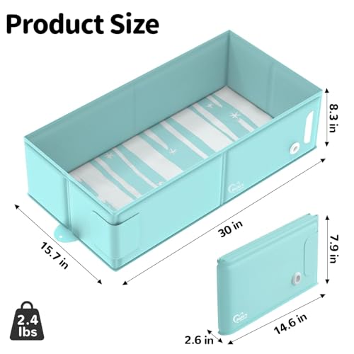 Baby Bathtub, Travel Bath Tub for 6M-3Y Toddler, Non-Slip Base, Bath Essentials for Boys Girls Toddler, Kids, Beach Vacation Travel Essential for Newborn, Registry Search, Green