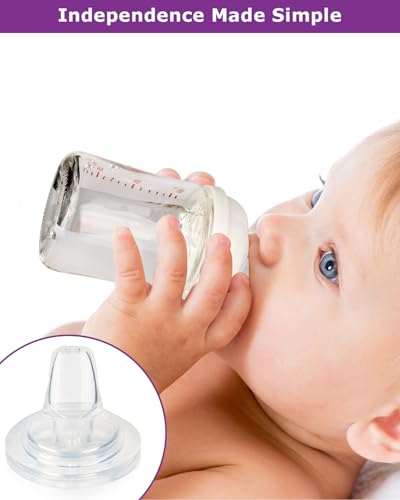 Sippy Spout Nipples for Pigeon PPSU&PP Nursing Baby Bottle and Glass Baby Bottles,Soft Silicone Sippy Cup Nipples,Leak-Proof,Variable Flow Conversion Nipple,6+ Months,4 Count