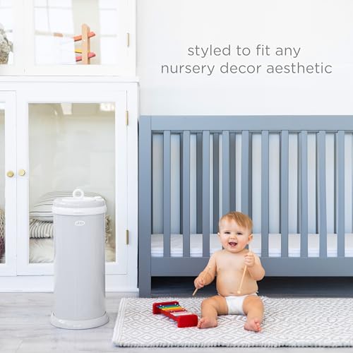 Ubbi Stainless Steel Diaper Pail, No Special Bags, Odor-Locking, Gray
