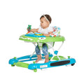 Dream On Me Baby Steps Baby Walker, Infant Activity Walker Three Position Adjustable Height, Removable Tray, Folding Walker for Baby 6-12 Months, Blue and Green