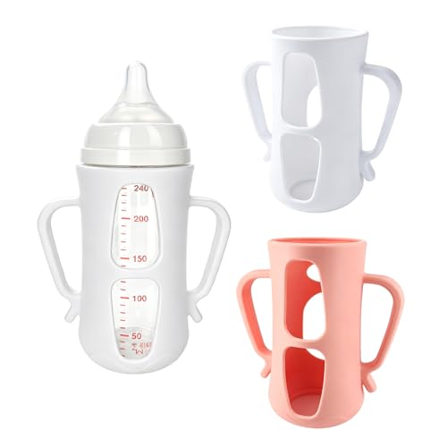 Silicone Sleeves for Pigeon Glass Bottles – 2 Pack Baby Bottle Sleeve with Easy-Grip Handles, Shock-Absorbing Anti-Breakage Cover, Food-Grade BPA-Free Silicone Holder for 8.1oz Pigeon Bottles