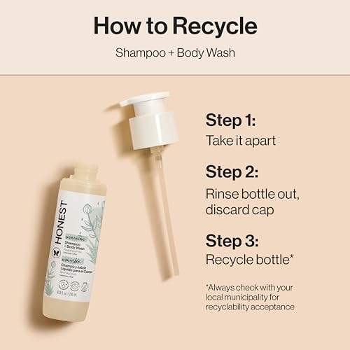 The Honest Company 2-in-1 Baby Shampoo & Body Wash, Fragrance-Free, Tear-Free, Hypoallergenic, Naturally Derived, Sensitive Skin, 10 fl oz