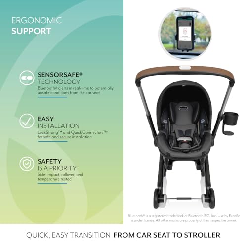 Evenflo Shyft DualRide Infant Car Seat Stroller Combo with Carryall Storage (Boone Gray)
