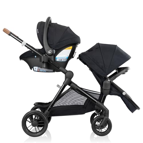 Evenflo Pivot Xpand NXT Travel System Featuring LiteMax NXT Infant Car Seat (Coal Black)