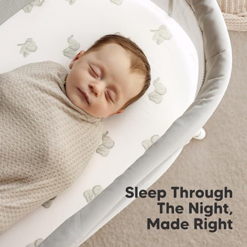 2-pk Organic Baby Bassinet Sheets Boys, Girls, Bassinet Fitted Sheet (Elly)
