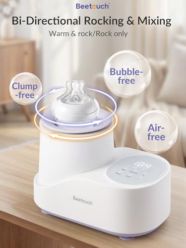 Beetouch 360° Airflow Heating Waterless Baby Bottle Warmer with Gentle Rock Motion for Breastmilk and Formula - Precise Temperature Control & Even Heat Distribution