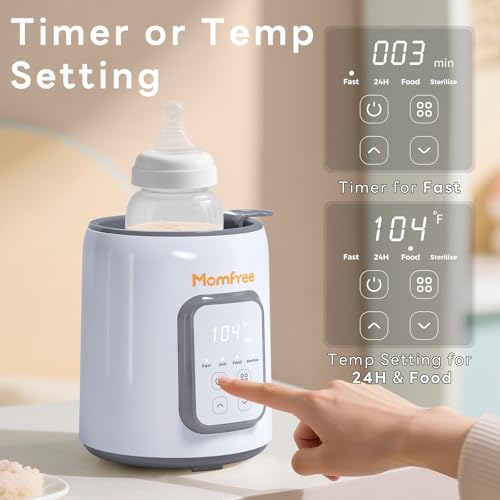 Bottle Warmer, 8-in-1 Fast Baby Bottle Warmer, Grey | for Breastmilk and Formula, Accurate Temperature Control, Automatic Shut-Off, Multifunctional for All Bottles