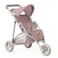 Olivia's Little World Doll Jogging-Style Stroller with Canopy, Storage Underneath, Pink and Cream and Gray