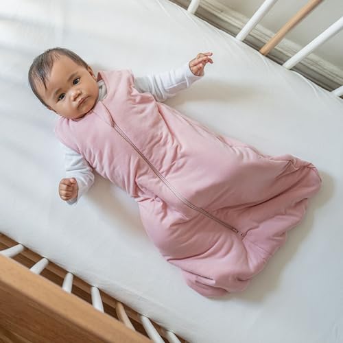 HALO SuperSoft Bamboo Wearable Blanket 1.5 TOG – Buttery Soft, Plush Baby Sleep Sack for Newborns, Infants & Toddlers, Hip-Healthy Design, Machine Washable, 0 – 6 Months, Small, Dusty Pink