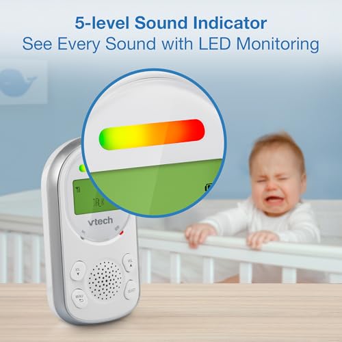 VTech 2 Parent Units Digital Audio Baby Monitor with Glow-on-Ceiling Night Light, Up to 1,000ft of Range, Vibrating Sound-Alert, Two-Way Talk Intercom, Sound Indicator, Secure Transmission: TM8212-2