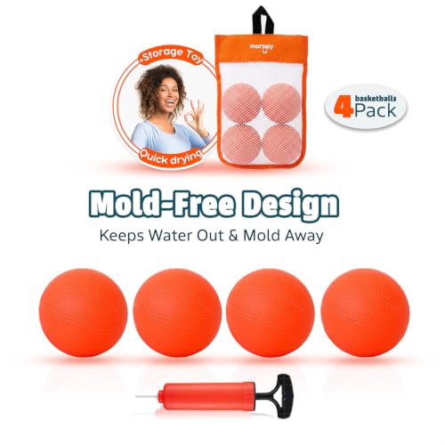 Bath Toys – Bathtub Basketball Hoop for Toddler | Bath Toys for Kids with 4 Mold-Free Balls and Strong Suction Cups Basketball Hoop | Toddler Shower Toys and Fun Bathtub Toys for Boys and Girls