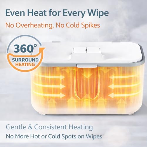 OROZEE Wet Wipes Heater,Baby Wipe Warmer and Baby Wet Wipes Dispenser Large Capacity with Night Light and View Window Fast and Even Heating Diaper Wipe Warmer