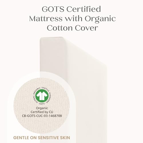 Delta Children CleanEarth Certified Organic Crib and Toddler Mattress – GOTS Certified, Non-Toxic Breathable Baby Mattress - Regulates Temperature, 10-Year Warranty