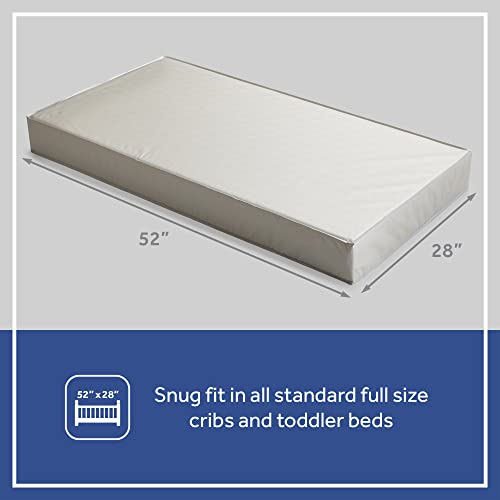 Sealy Baby 2-Stage Dual Firm Crib Mattress, Breathable Infant & Toddler Mattress with Medical-Grade Waterproof Cover, GREENGUARD Gold Certified, Made in USA, 52 x 28 Inches