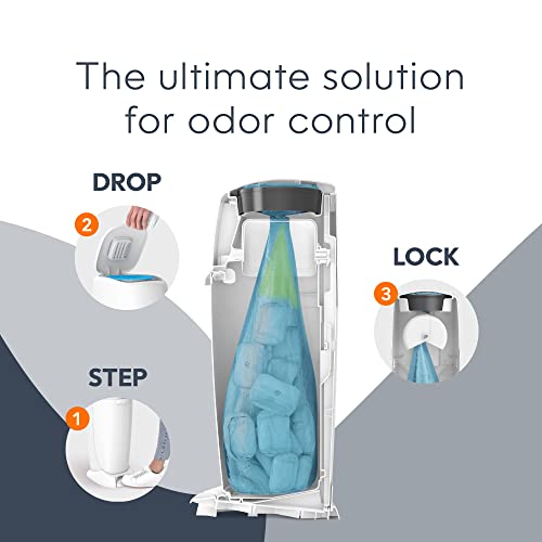 Diaper Genie Complete Diaper Pail (White) – Includes 1 Refill (Holds 270 Newborn Diapers) & 1 Carbon Filter