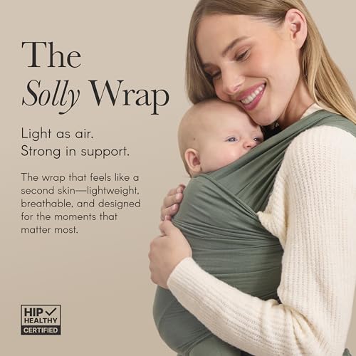 Solly Baby Wrap, Buttery-Soft Baby Carrier Newborn to Toddler 8-25 Lbs., Lightweight & Hands-Free Wrap, Breathable Summer Carrier, Baby Wearing & Postpartum Essential, New Mom Gift, Driftwood Stripe