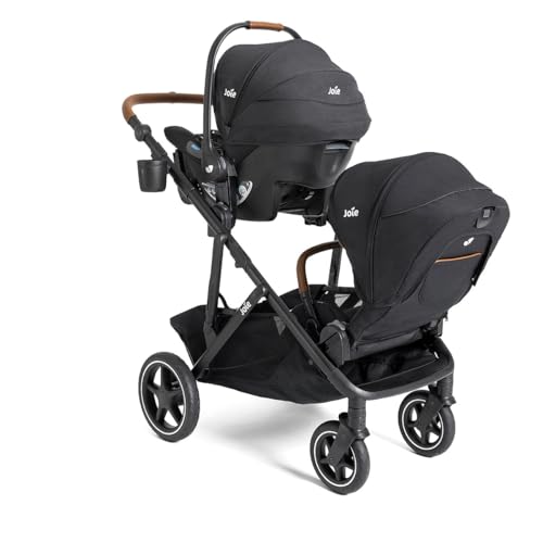 Joie Baby, Chive and Mint Latch - All-in-One Convertible Single-to-Double Modular Stroller with 20+ Customizable Modes & All-Terrain Wheels, and Baseless Infant Car Seat Travel System (Shale)
