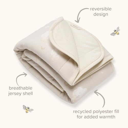 Burt's Bees Baby Organic Cotton Infant Reversible Blanket, Nursery Bedding