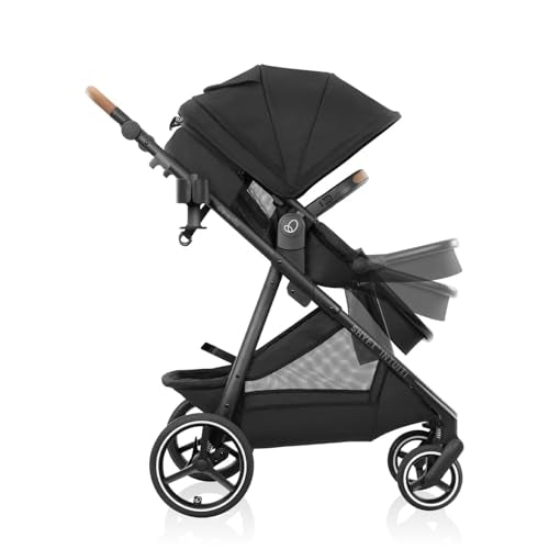 Evenflo Shyft Intuiti Travel System Featuring LiteMax NXT Preemie and Infant Car Seat with SensorySoothe (Eclipse Black)