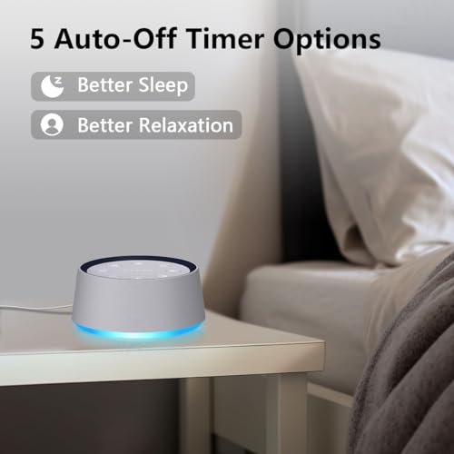 Brown Noise Sound Machine with 30 Soothing Sounds 12 Colors Night Light for Baby Adults Kids Sleep Machine 36 Volume Levels 5 Timers for Home Office