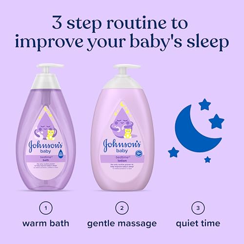 Johnson's Bedtime Baby Bath with Soothing NaturalCalm Aromas, Hypoallergenic & Tear-Free Liquid Baby Bath Formula, No Parabens, Sulfates, Dyes, or Phthalates, 27.1 fl. oz