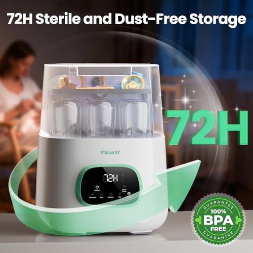 MOLWAY Upgraded Baby Bottle Washer and Sterilizer, All-in-One Cleaning Machine for Bottles & Parts, Gift for New Moms