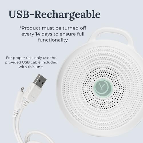 Yogasleep Rohm Portable White Noise Sound Machine, 3 Soothing Natural Sounds with Volume Control, Sleep Therapy For Adults, Kids & Baby, Noise Cancelling for Office Privacy & Meditation, Registry Gift