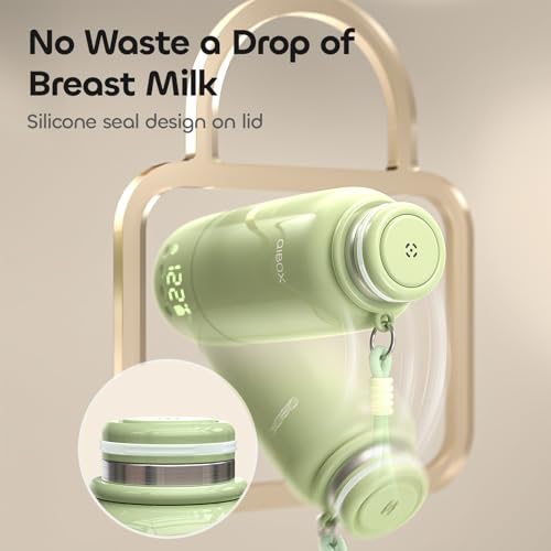 QIBOX Portable Bottle Warmer for Travel - 3Min Fast Heating of Breast Milk and Formula, 36W Fast Charge, 17 Ounces Large Capacity, Baby Bottle Warmer On The Go for Outdoor Airplane and Car, Green