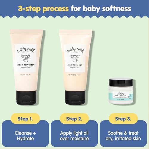 TUBBY TODD 3-Step Baby Bath and Skincare Routine, The Regulars Bundle