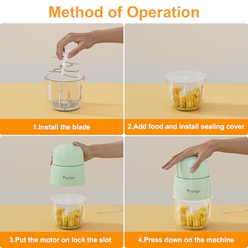 Phydge Baby Food Maker, Green Baby Food Blender, 10oz Baby Food Puree Maker, Food Processor for Baby Foods Fruit Vegetable Meat, 10-Second Quick Soft Food Prep for Baby
