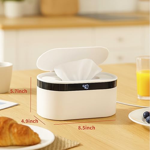 Weegeeks Portable Baby Wipe Warmer - USB-Powered, (40°C/104°F to 60°C/140°F) Adjustable Heating, Ultra-Quiet & 0.4kg Lightweight for Travel