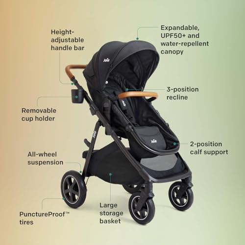 Joie Baby, Ginger DLX Travel System, 4-in-1 Stroller & Car Seat, Includes Lightweight Rue Infant Car Seat (Blush)