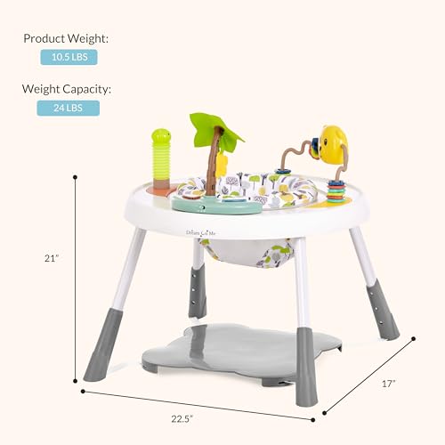Dream On Me Curio Sit N Seek Baby Activity Center in Lime, 2 in 1 Activity Center and Play Table with 3 Detachable Toys and Music, 3 Level Height Adjustable Positions Activity Center for Baby