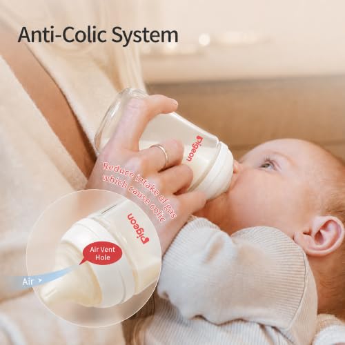 Pigeon Silicone Nipple (M) with Latch-On Line, Natural Feel, 3+ Months, 4 Counts